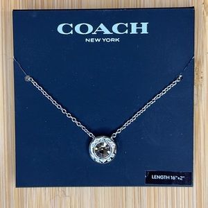 Coach Silver Pendant Necklace New in Box NWT